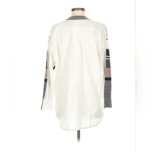 RARE $580 NWT Paul Smith HYBRID WOOL Knit  COTTON Sweater Shirt Men M Fair Isle - Picture 2 of 5